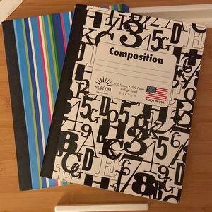 NWT Bundle of 2 composition notebooks 200 pgs each, college ruled made in USA